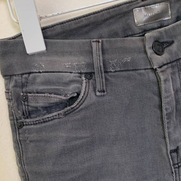 Mother The Looker Ankle Fray Gray Jeans Size 24 - Picture 7 of 14